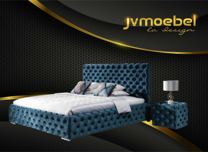 Doppelbett Schlafzimmer Samt Betten Chesterfield Bettgestell Nachttisch 3tlg Set